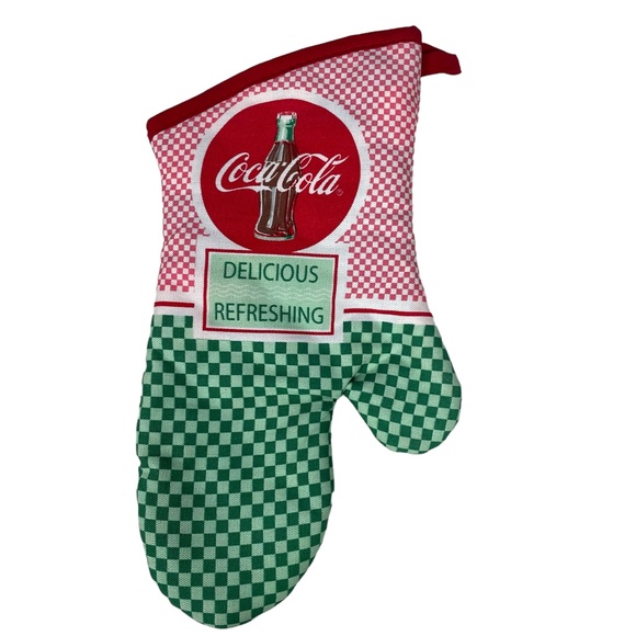 COCA COLA Matching Kitchen Towel (15" x 25") and Oven Mitt Delicious Refreshing - Picture 3 of 10